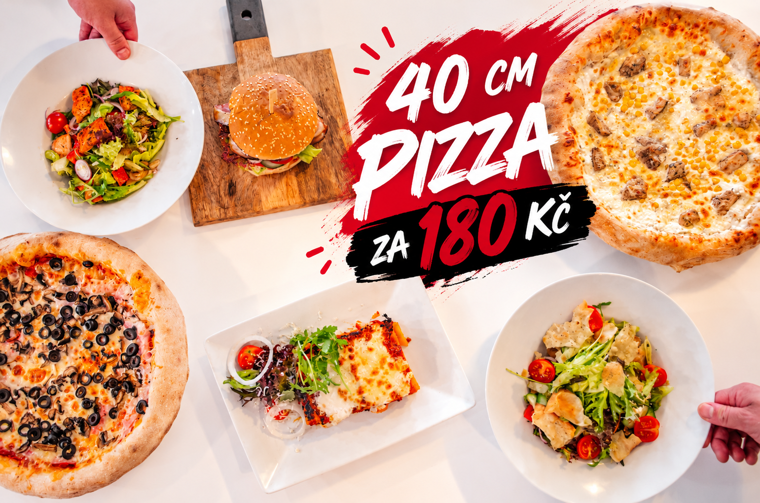 Akce - pizza 40cm za 180kč