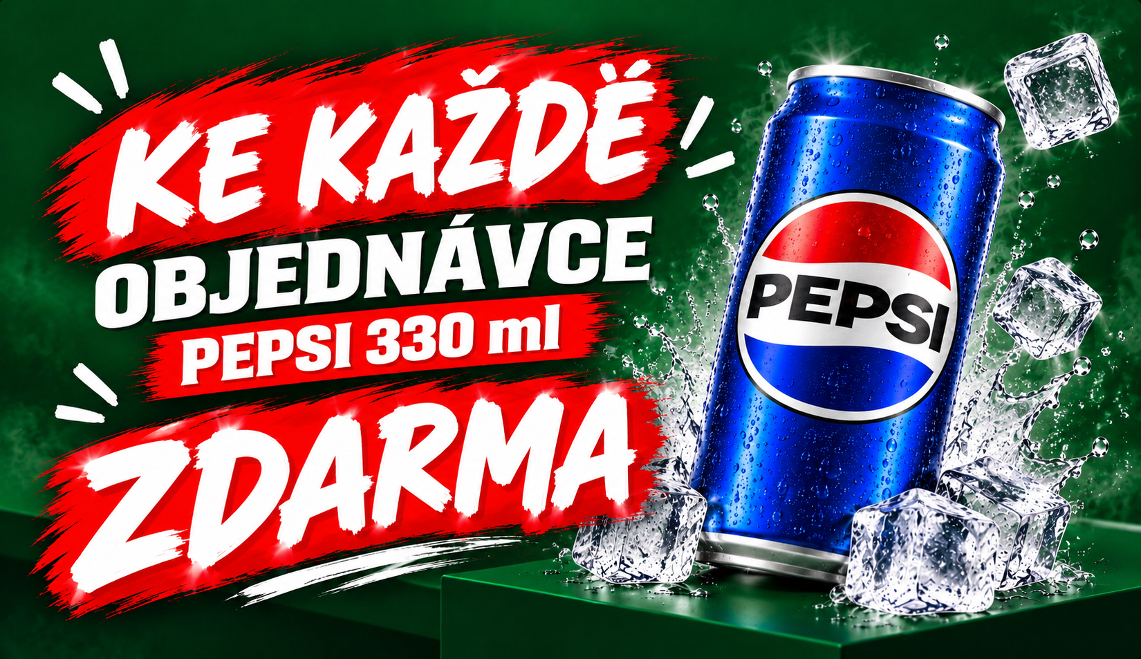 Pepsi 330 ml ke každé objednávce zdarma.